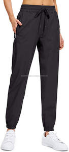 Pantalon de jogging à séchage rapide pour femmes de haute qualité en polaire taille haute de couleur unie pour la course et la randonnée Style Streetwear avec logo personnalisé - Product Image 2