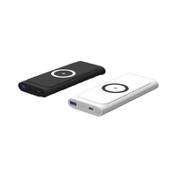 Batterie externe portable 10000mAh Li-Polymère avec charge sans fil 18W/15W/12W, charge rapide, entrée Type-C, prises universelles, blanc/noir