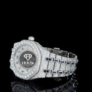 Reloj de Lujo con Diamantes Moissanite, Acero Inoxidable, Estilo Hip Hop, Cuarzo, Esfera Redonda, Reloj de Pulsera para Hombre, Regalo - Product Image 2