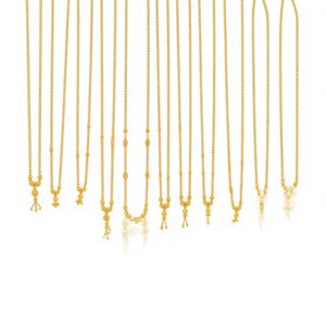 Collar Mangalsutra indio de oro macizo de 22k con cadena de cuentas negras, joyería para mujer, regalo de aniversario de bodas, uso diario, venta al por mayor. - Product Image 4