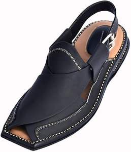 Nuevo y Moderno Calzado Peshawari Tribal Negro para Hombre, Material de Alta Calidad, Parte Superior de PVC, para Bodas, Mehndi, Kheri - Product Image 3