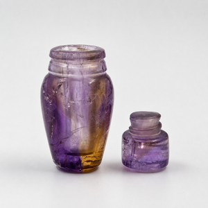 Flacon décoratif en cristal d'améthyste violette sculpté à la main, flacon de parfum en pierre précieuse, pot de pierre de guérison spirituelle pour la décoration de la maison - Product Image 5