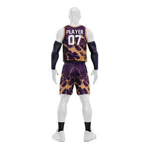 Uniformes de basketball pour garçons et jeunes, personnalisés, imprimés avec logo sur le devant, séchage rapide, respirants, réversibles, tissu 100% polyester, vente en gros - Product Image 5