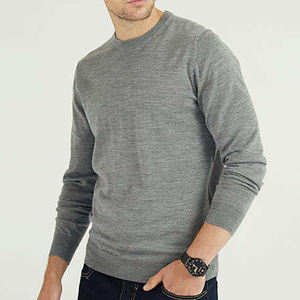 Pull en laine 100% pour homme, fabriqué sur mesure par un fabricant de haute qualité, col rond, tricoté, vêtement en maille pour homme - Product Image 5