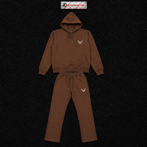 Ensemble de survêtement marron pour homme : sweat à capuche et pantalon de jogging – Vêtements de sport décontractés, streetwear, tenue de gym – Vente en gros – Fabricant de survêtements deux pièces ajustés - Product Image 5