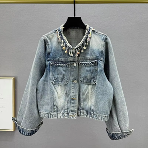 Chaqueta Vaquera Corta Vintage para Mujer, Diseño Clásico con Hebillas Metálicas, Lavada y Transpirable, para Otoño, Invierno y Verano - Product Image 5