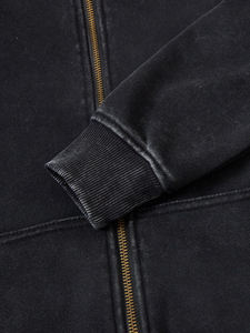 Sudadera con capucha y cremallera para hombre, con estampado de los Detroit Pistons, de algodón, estilo urbano, deportiva, oversize, con efecto lavado y desgastado, para otoño - Product Image 3