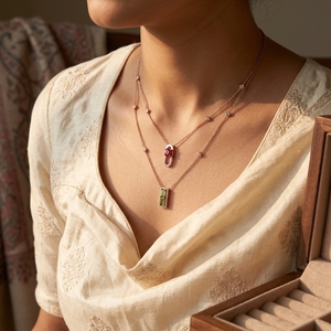 Trendy Necklace 9k 10k 14k 18k gold labgrown shining diamond layered necklace <b>gift</b> for women - Product Image 3