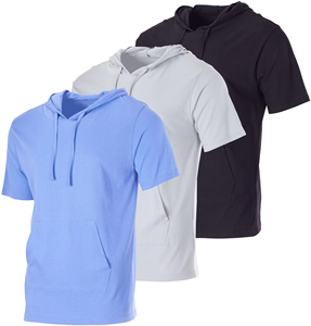 เสื้อยืดฮู้ดดี้ผู้ชาย สีพื้น มีฮู้ด ขายดีที่สุด ผ้าไม่ยับ รุ่นล่าสุด เสื้อยืดฮู้ดดี้ผู้ชาย พร้อมโลโก้สั่งทำ - Product Image 1