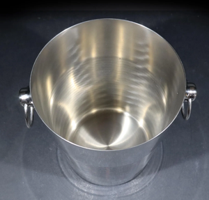 Cubeta Enfriadora de Vino y Cerveza de Acero Inoxidable de la Mejor Calidad, Plateada, Brillante, con Textura Martillada, de Gran Tamaño - Product Image 5