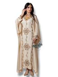 Awais House Women's Plus Size Elegant for Polyester Abaya Long Sleeve Floor Length High Neck Solid Wedding Dress - Product Image 2