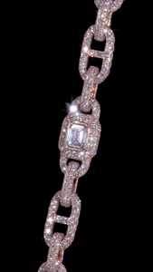 Custom 12mm Lab Grown Cuban Link <b>Chain</b> 925Sterling Silver Mixed Cut Round Emerald <b>Iced</b> <b>Out</b> Necklace Wholesale B2B Factory Price - Product Image 5