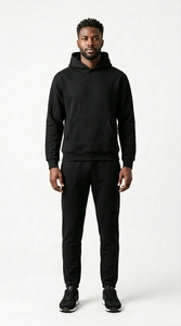 Men Printed Solid Casual Hooded Sweatshirt and <b>Jogger</b> Pants <b>Matching</b> Tracksuit <b>Set</b> - Product Image 3