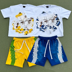 Conjunto de 2 Piezas para Hombre, Camiseta y Pantalones Cortos Holgados de Algodón 100% con Logotipo Personalizado de Alta Calidad para Ropa Urbana - Product Image 6