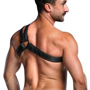 Arnés de Cuero Triple para Hombre, Negro, Ajustable, de Cuero Premium, para Club - Product Image 4