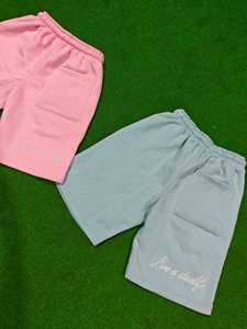 Pantalones Cortos Bermuda Deportivos para Hombre, Color Rosa y Azul, Bordados, con Cordón Ajustable, Tejido Transpirable, con Logotipo Frontal - Product Image 3