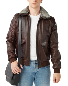 แจ็คเก็ตหนัง Avirex สำหรับผู้ชาย ขายส่งปี 2026 หนังแท้ 100% พร้อมโลโก้แบรนด์ที่ปรับแต่งได้และบริการปรับแต่ง - Product Image 3