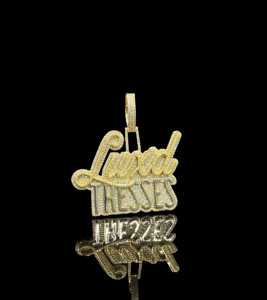Colgante Hiphop de Dragón Ártico con Diamantes para Hombre, Chapado en Oro Rosa, Aleación, Personalizado - Product Image 1