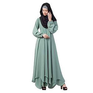 Women's High Quality Islamic Casual Maxi Cotton Polyester Customizable <b>Long</b> Sleeves Hijab Modest Breathable Abaya Evening - Product Image 3