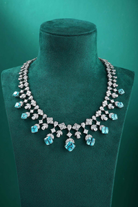 Collier pour femme en argent sterling 925 plaqué or, diamant de laboratoire certifié IGI, bijoux en ambre, luxe classique, cadeau de fête - Product Image 4