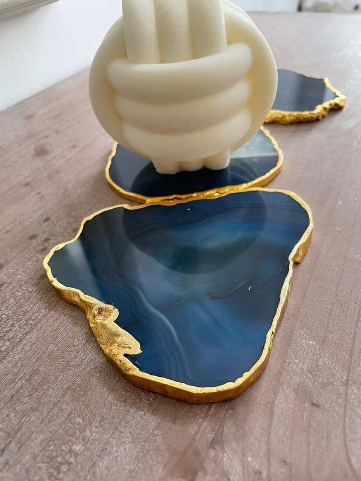 Epoxy Resin Coasters Set of 6 Handmade Table Coasters for Dining Coffee ...