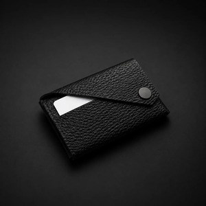 Porte-cartes fin en microfibre avec porte-clés, étui à cartes d'identité professionnel gaufré, personnalisable avec logo, accessoire cadeau portable, style moderne vintage, résistant à l'eau - Product Image 3