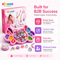 Kit de fabrication de bijoux en perles de céramique DIY personnalisable pour enfants, ensemble éducatif créatif, collier et bracelet colorés, cadeau pour filles