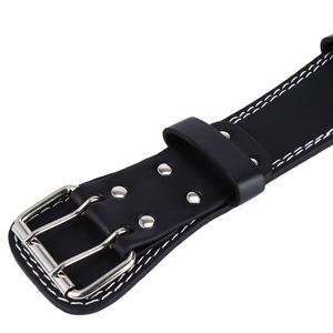 High Quality Breathable Unisex Cowhide Leather Gym Weight Lifting <b>Belt</b> with Buckle Closure for Comprehensive Back Support - Product Image 6