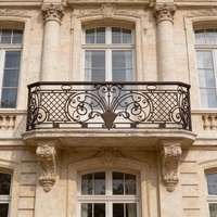 Rampe de balcon murale en aluminium, résistante à la rouille, facile à assembler, avec un design décoratif traditionnel et sécurisé