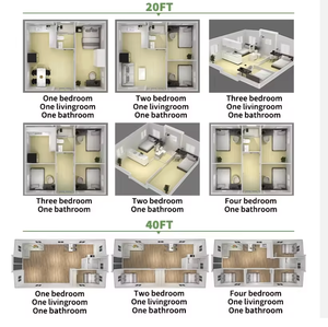 منزل فاخر مسبق الصنع من ألواح الساندويتش بطول 40 قدمًا من طابقين، منزل متنقل بطول 20 قدمًا بغرفتي نوم، قابل للتوسيع، يمكن استخدامه كسوبر ماركت - Product Image 3