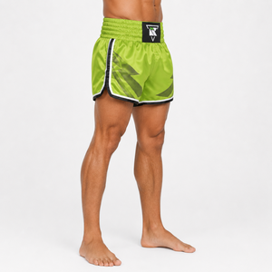 Shorts de boxe thaïlandaise pour hommes, vert, imprimé par sublimation, respirant, vêtements de combat MMA, coupe régulière, vente en gros, shorts de boxe thaïlandaise pour adultes - Product Image 2