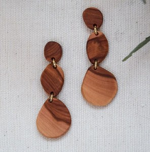 Stylish Wooden Geometric Drop Earrings <b>Boho</b> Lightweight <b>For</b> Casual & Daily Wear Festive Classic Women Statement Dangle Jewelry - Product Image 3