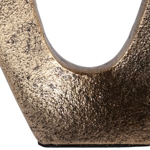 Vase de table moderne en bronze avec design en forme d'anneau, pièce d'art décorative faite à la main, 8 pouces de hauteur, 4,5 pouces de largeur - Product Image 5