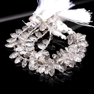 Cuentas de Cuarzo Natural con Diseño de Puntos, Forma Marquise, Precio al por Mayor, 7x12MM 8x13MM, Cuentas de Piedras Preciosas Facetadas con Orificio Lateral, 8 Pulgadas, para Fabricación de Joyería - Product Image 2