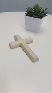 Croix chrétienne en bois naturel, faite à la main, décoration murale rustique pour la maison, la salle de prière, la chambre à coucher, le salon - Product Image 3