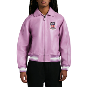 Blouson Avirex unisexe en cuir de vache véritable, style classique personnalisable, coupe-vent respirant pour l'hiver, streetwear, logo sur le devant - Product Image 3