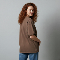 T-shirts pour femmes grande taille 100 % coton de haute qualité, personnalisables avec logo imprimé en relief, coupe ample et oversize, idéaux pour l'été – Vente en gros
