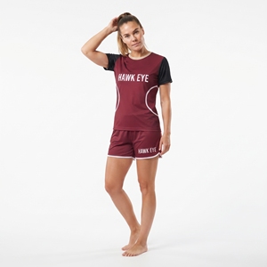 Ensemble uniforme de football pour femmes, 100 % polyester, t-shirt à manches courtes et col rond, et short pour équipe féminine, vêtements de sport - Product Image 2