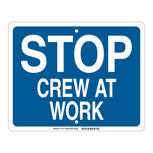 Panneau de signalisation de sécurité réfléchissant Brady Stop Crew at Work, rouge/blanc, utilisation intérieure/extérieure - Product Image 1