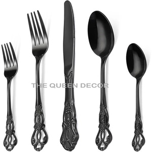Ensemble de couverts en acier inoxydable doré de qualité durable, finition miroir, couteau, fourchette et cuillère, pour hôtel, restaurant, cuisine - Product Image 4