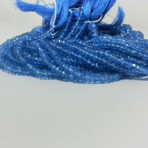 Cuentas de Topacio Azul Natural de 4mm y 5mm, Facetadas en Forma de Rondelle, Certificadas por IGI, para la Creación de Joyería - Product Image 3
