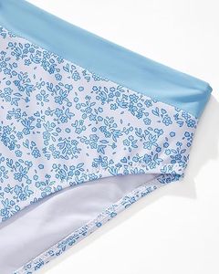 Traje de baño de dos piezas para mujer con corte alto, de un solo hombro y diseño recortado - Product Image 5