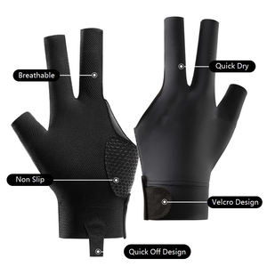 Gants de billard personnalisés en gros, antidérapants, à 3 doigts, pour le tir au billard, le snooker, pour droitiers ou gauchers - Product Image 6