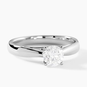 Bague en diamant naturel certifié GIA, taille 0,90 carat, forme ronde, couleur G, pureté VVS2, en platine, solitaire, pour femme - Product Image 1