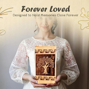 Premium Wooden Memorial Box for Ashes Wooden Cremation Urn with Brass Decorative Band by AYAANS - Product Image 3