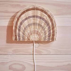 Décoration murale arc-en-ciel pour enfant en rotin tressé artisanal, décoration naturelle faite à la main pour la chambre d'enfant - Product Image 2