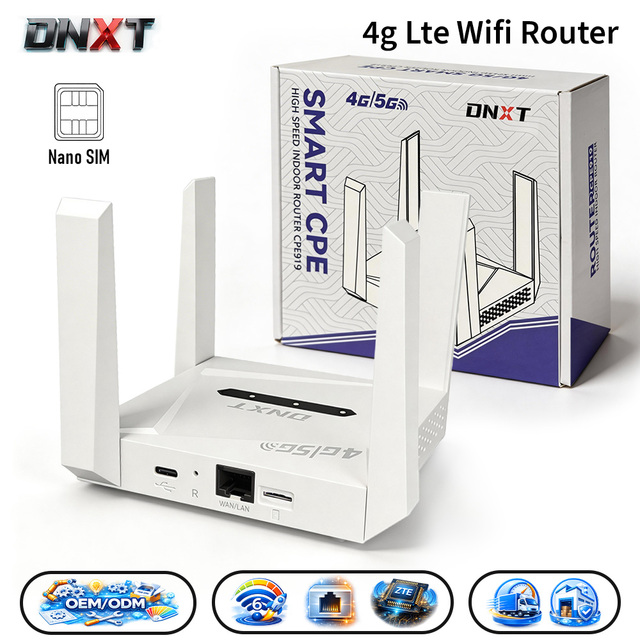 DNXT Routeur 4g WiFi6 300Mbps Sim Card Wifi Router WAN/LAN 2.4GHz Modem Universel 4g AP Mode Router Wifi Con Simcard for Office