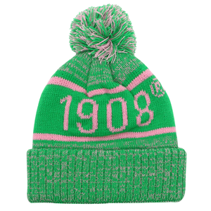   Ensemble écharpe et bonnet vert tricoté, bonnet d'hiver avec écharpe assortie, vert rose brodé, ensemble cadeau chaud pour l'extérieur pour femmes - Product Image 4