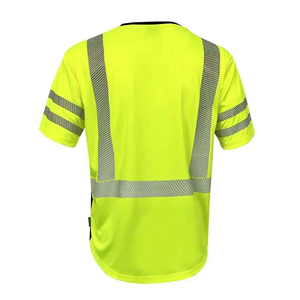 T-shirt de travail respirant et imperméable haute visibilité avec logo personnalisé, motif réfléchissant, bleu sécurité, couleurs personnalisées, vente en gros - Product Image 2