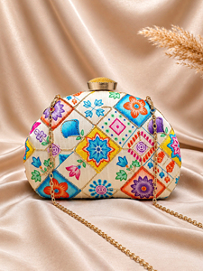 Floral Patchwork Party <b>Clutch</b> Elegant Evening Handbag for Women <b>Wedding</b> and Party Use - Product Image 1